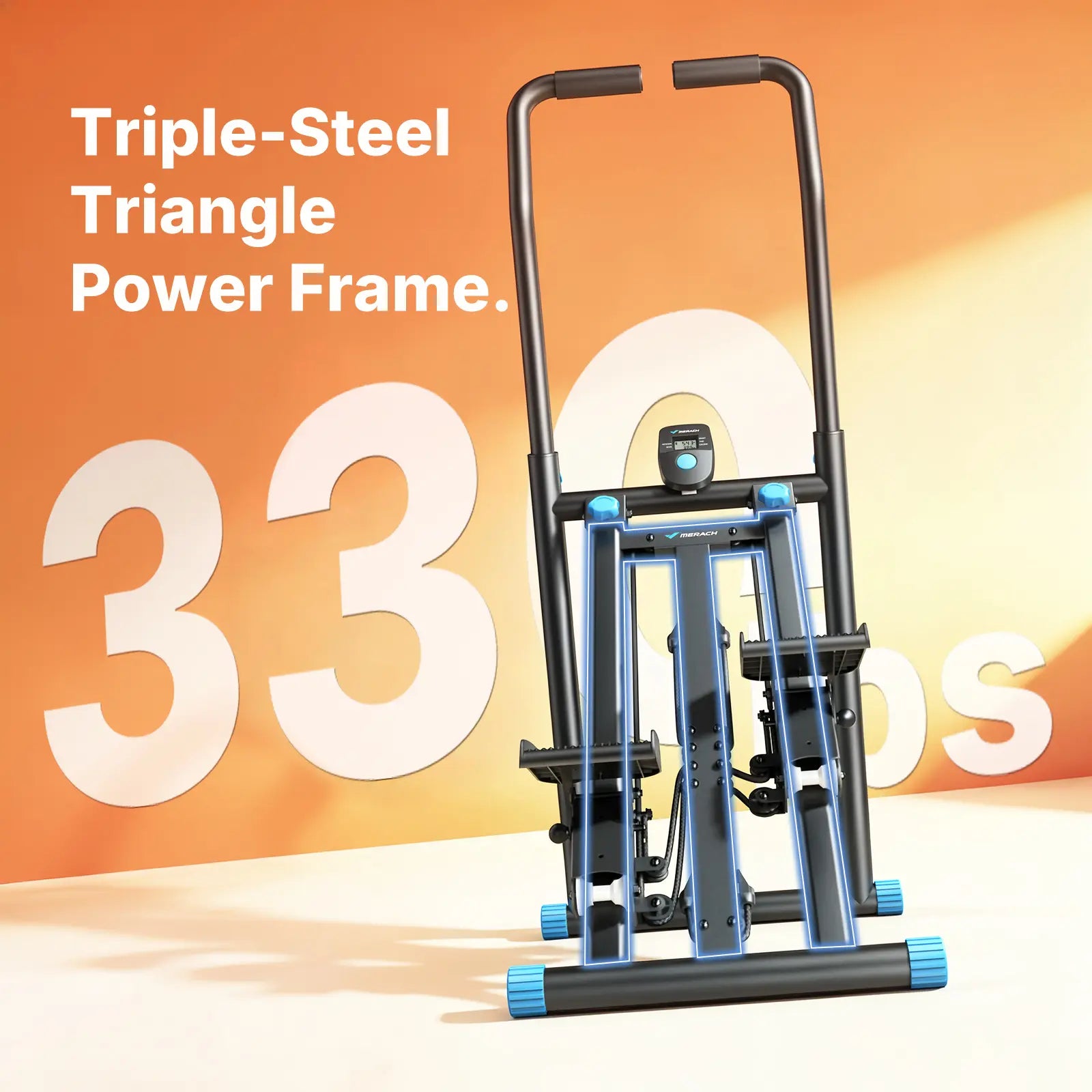 Quiet Vertical Stair Stepper with Adjustable Pedals 330LBS Capacity