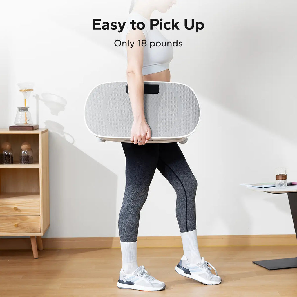 400LBS Compact Vibration Plate with Lymphatic Drainage, Full Body Home Workout Machine