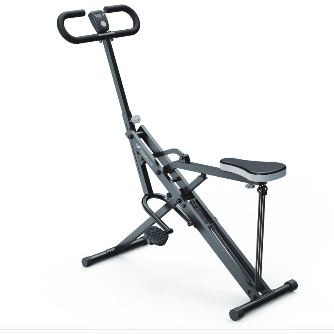 2-in-1 Squat Rowing Machine 350LBS Adjustable Resistance with LCD Monitor