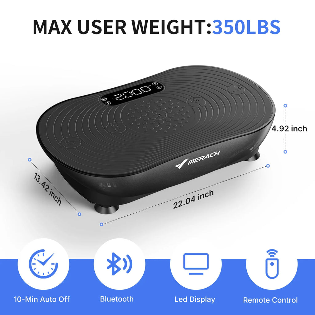 400LBS Compact Vibration Plate with Lymphatic Drainage, Full Body Home Workout Machine