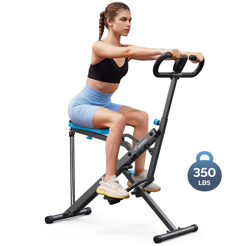 2-in-1 Squat Rowing Machine 350LBS Adjustable Resistance with LCD Monitor