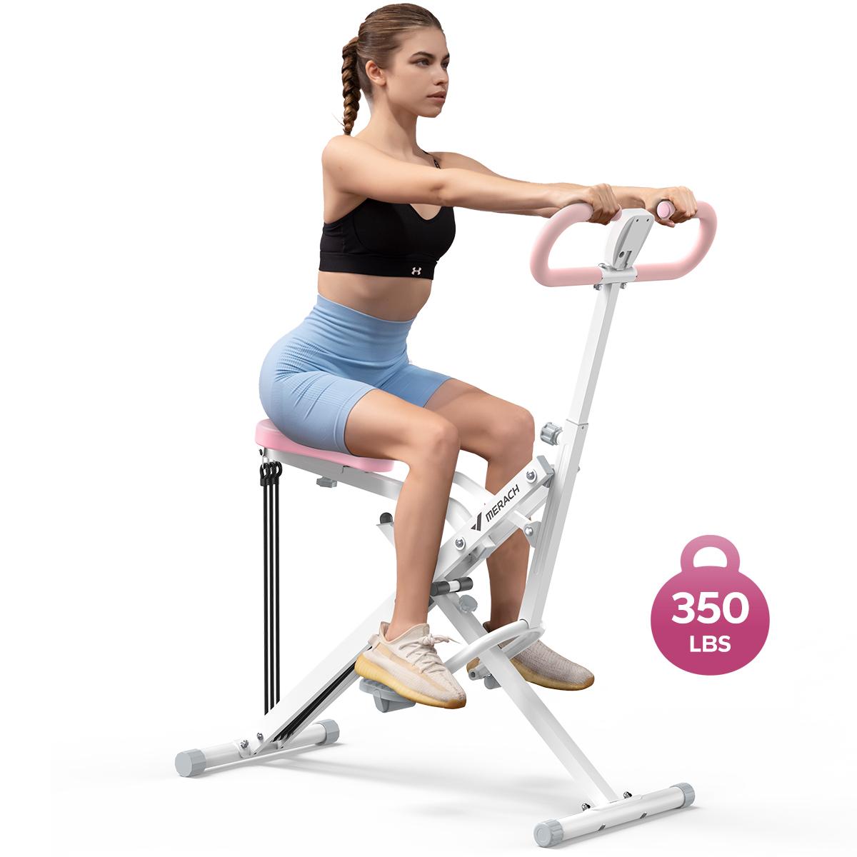 2-in-1 Squat Rowing Machine 350LBS Adjustable Resistance with LCD Monitor