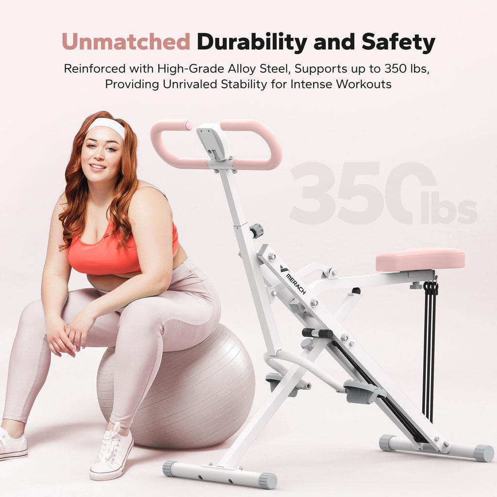 2-in-1 Squat Rowing Machine, 350LBS Weight Capacity Adjustable Resistance Trainer with LCD Monitor, Full Body Workout Equipment for Home Gym